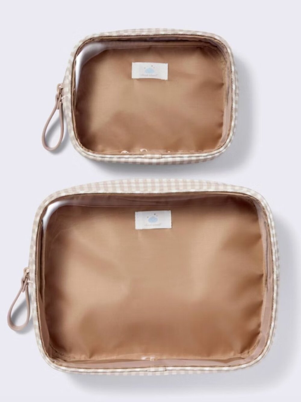 Cloud Island Packing Pouches Tan Gingham